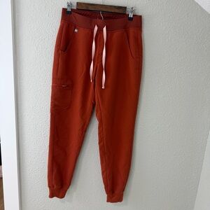 Figs Burnt Orange Zamora Jogger Scrub Pants Sz Small